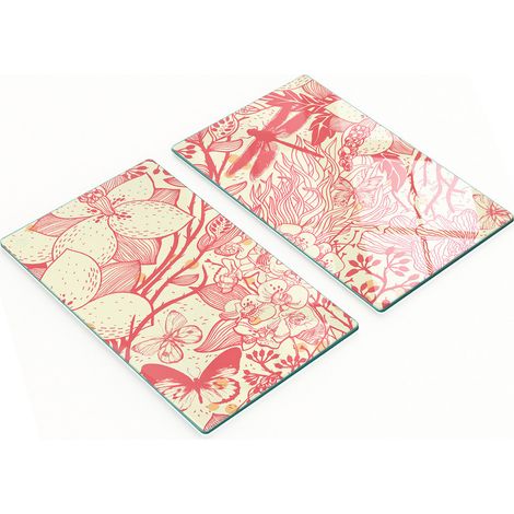 Tableros decorativos multifuncionales de cocina de vidrio templado con dise帽o de lib茅lulas, 2x30x52 cm.