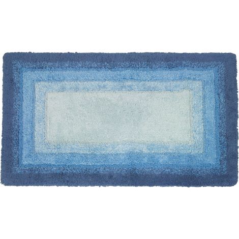 Tappeto Bagno Rettangolare In Spugna Morbida Antiscivolo Degrad&egrave Oceano, misura50x80coloreOceano (1/4)