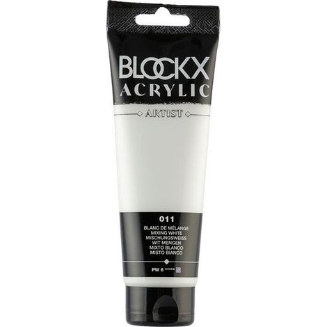 Peinture acrylique - Blanc mélange - 011 - BLOCKX Artist - Qualité beaux-arts - Tube 120ml