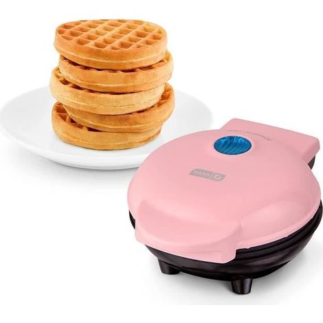 Mini machine à gaufres, Gaufrier 350 W, Fabricant de gâteau électrique pour crêpe, biscuit, snack sain, burger, gaufre individuelle (1/4)