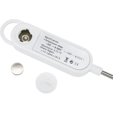Thermomètre, thermomètre numérique de cuisine, thermomètre domestique, thermomètre de four, thermomètre de cuisson, longue sonde, protection anti-corrosion, commutable °C/°F cuisine, grill/grill monob (1/2)