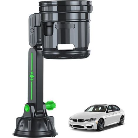 Porte-Gobelet Automobile - Double Emplacement Réglable - Base à Ventouse Renforcée - Compatible Tableau de Bord Pare-Brise - 1 Pièce (1/5)