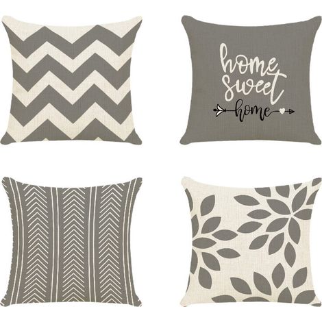 Garden 45x45CM，Set of 4 Decorative Cushion Cover Sofa Pillowcase Decoration Sofa Outdoor Linen Cushion Covers Decoration Cushion Cover for Bedroom, Sofa, Chair