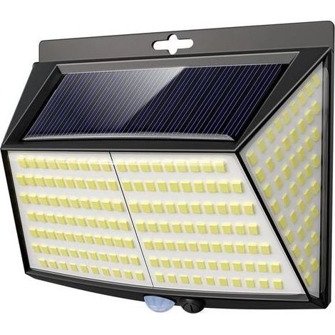 TAISHENGDA - Confezione da 228 luci di sicurezza solari a LED per esterni, impermeabili, con connettore di alimentazione per parete, patio, giardino, garage (bianco freddo) (1/5)