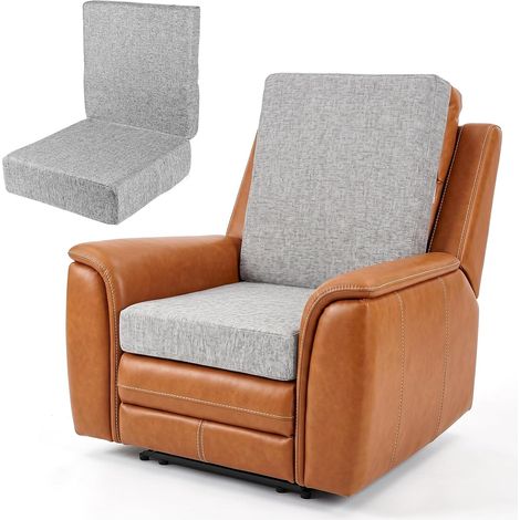 Coussin d'assise avec Coussin de Dossier, Coussin rehausseur de siège Coussin lombaire ergonomique en mousse haute densité, antidérapant avec housse lavable pour fauteuil relaxant, canapé, chaise (1/5)