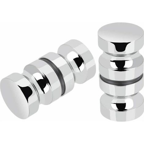 Boutons Inox de Porte de Douche Coulissante Poignées de Porte de Douche en Verre pour Salle de Bain Cuisine Maison Bureau Hôtel 2 Paires (1/5)