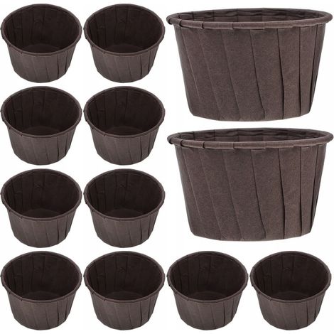 Paquete de 50 cápsulas de papel, aptas para repostería casera, que se pueden utilizar para hornear magdalenas y café. (1/3)