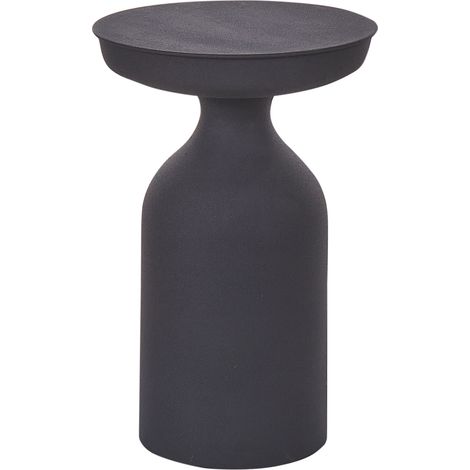 Mesa auxiliar de centro moderna metal hierro acabado mate recubrimiento en polvo tablero redondo negro Tenjo