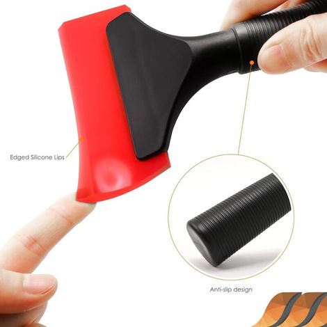 Mini essuie-glaces - conviennent pour les voitures, les fenêtres, les rétroviseurs, les douches, etc. - 1 pièce (rouge) (1/4)