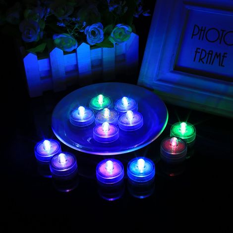 Lot de 12 bougies LED étanches pour aquariums, cafés, bars, fêtes, mariages et plongée. (1/5)