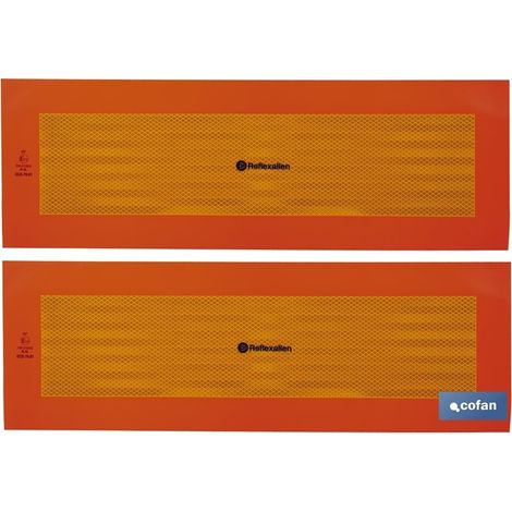 Plaque V-6 pour véhicules longs 56,5x19,5cm en aluminium et vinyle N2 Reflex (Pack de 2 unités) (1/4)