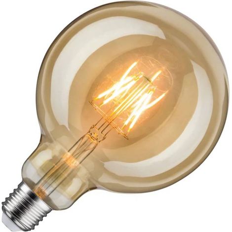Ampoule LED Globe 125 à filament E27 - 6,5W - 1700K - 420lm - Non dimmable - Or (1/5)