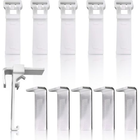 Lntyq 8er Pack Befestigungsklammern, Rollo Klemmhalterung für Doppelrollo, Ohne Bohren, Ersatz Zubehör Kit, Fenster (1/5)