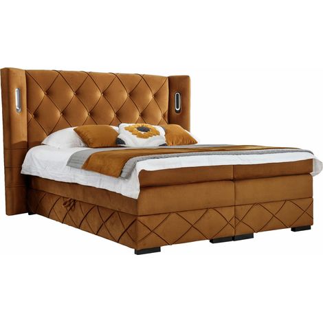Cama continental Historia, Kameleon 48, Continental, Doble, 200x200, Tapiz, Somieres, 248x212x138cm, LED (1/5)