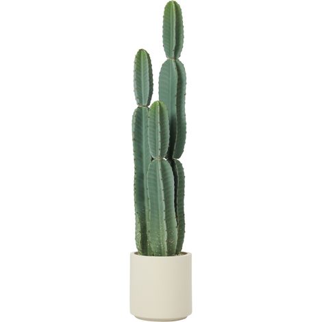 Cactus artificiel, grand modèle, 111 cm, plante artificielle en pot pour bureau ou salon (1/5)