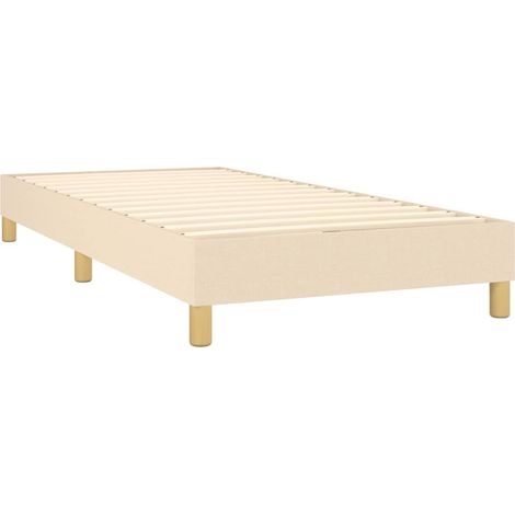 Somier de láminas sobre patas estructura de cama 80x200 cm tela crema TDL0207246