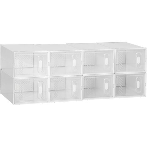 Système d'étagères modulaires à 8 compartiments, étagère enfichable, 25 cm x 35 cm x 19 cm, transparent (1/5)