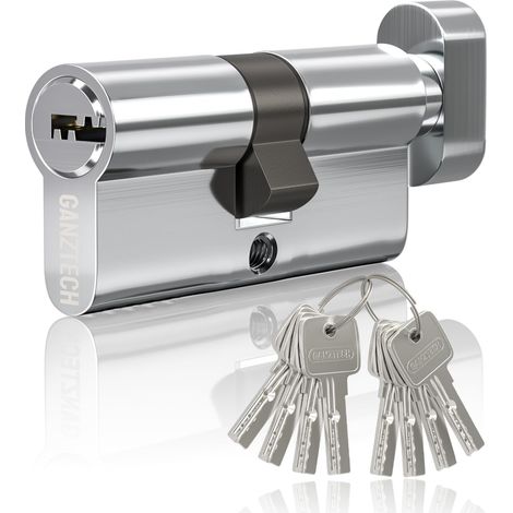 Schließzylinder, Aluminiumlegierung, Nickel, 8 Lochschlüssel, UPVC-Verbundtür (1/5)