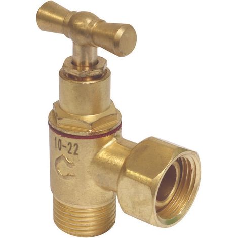 Robinet de WC équerre laiton brut M12/17 - Ecrou Prisonnier 12/17 (1/2)
