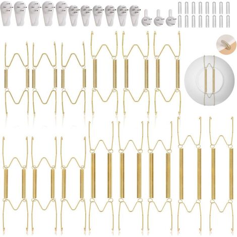 Crochets muraux pour assiettes, en acier inoxydable doré, invisibles et décoratifs, 14 pièces (or)