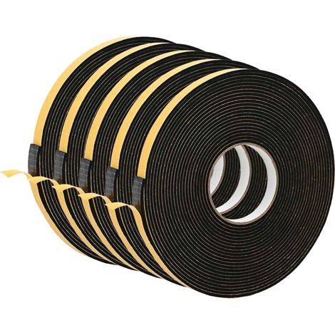 vidaXL Cinta de espuma autoadhesiva 5 uds. Negro 15mm x 10m Espuma CR (1/2)