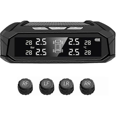 Système de surveillance de la pression des pneus TPMS pour voiture, affichage automatique, alarme, chargement USB, indicateur de température (1/5)