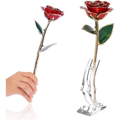 Rose Trempée en Or 24 Carats, Couleur Plus Vive, (1/5)