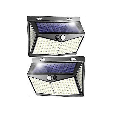 2er-Pack Solar-Außenleuchte, LED-Flutlicht mit Bewegungsmelder 208
