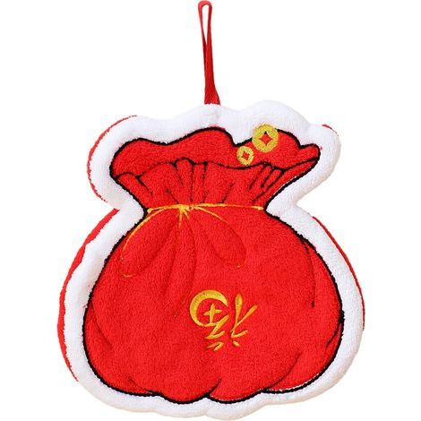 Serviette à main en polaire corail, douce pour-Sac porte-bonheur (1/2)
