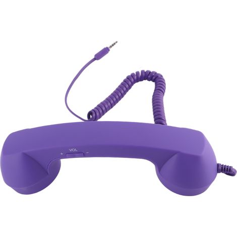 Vintage-Wählscheibentelefon mit Strahlungsreduzierung, USB-C- und 3,5-mm-Klinkenanschluss für Smartphones, lila (1/5)