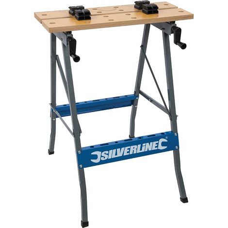 Établi Portable 100 kg - Robuste et Pratique - Idéal pour Bricolage et Travaux Manuels - Silverline (1/10)