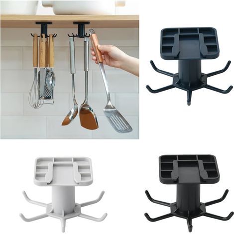 Filiyano – Organisateur à 3 crochets pour la cuisine et la salle de bain, égouttoir mural pour assiettes (1/5)