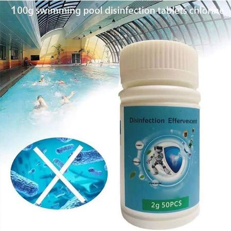Pastillas de cloro para piscinas y jacuzzis, 50 unidades – Agente de limpieza eficaz, seguro, duradero y ecológico para todo tipo de piscinas. (1/5)