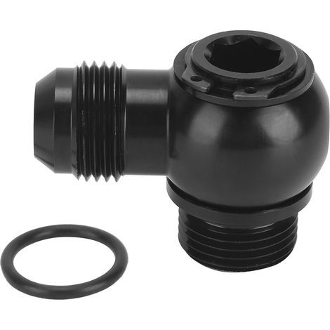 Adaptador de riel de bomba de combustible macho 10 AN y macho ORB-10, conector estándar 10AN a ORB-10 ORB-10 práctico de aluminio negro para automóvil. (1/5)