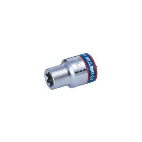Kurze Stecknuss king tony Torx E16 metallisch 37 mm