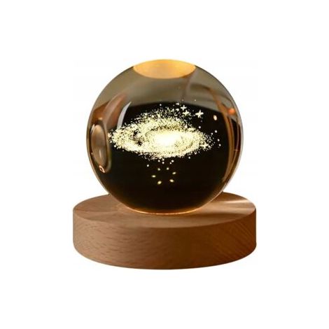 LAMPE DE NUIT BOULE DE VERRE 6cm alimentée par USB pour CHAMBRE D'ENFANT Galaxy (1/3)
