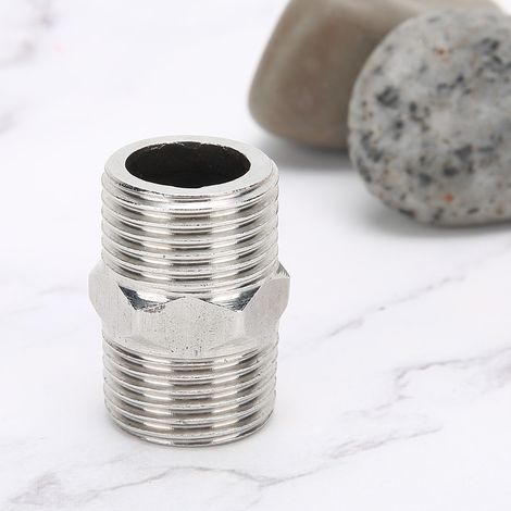 Raccord hexagonal fileté extérieur 1/2" filetage extérieur 1/2" en acier inoxydable (1/5)
