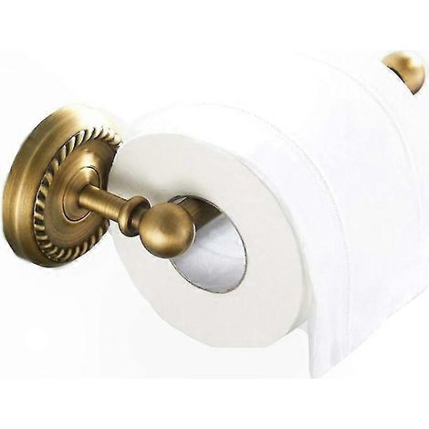 Retro-Wand-Toilettenpapierhalter mit Telefonablage, Oberfläche aus gealtertem Messing, Badezimmer, stabile Metallhalterung, praktische Ablage, Vintage-Stil, klassisches Design, einfache Wandmontage, a (1/5)