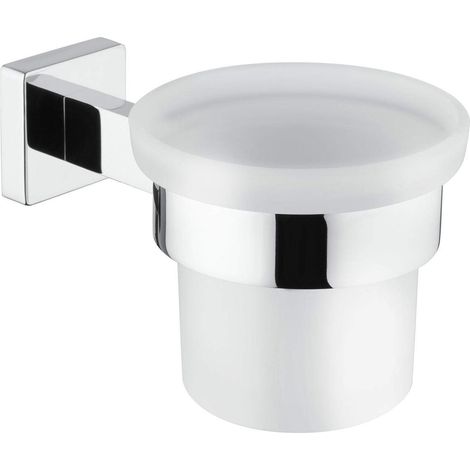 Porte-brosse à dents mural en verre satiné Mamoli 000006140001  Chromé