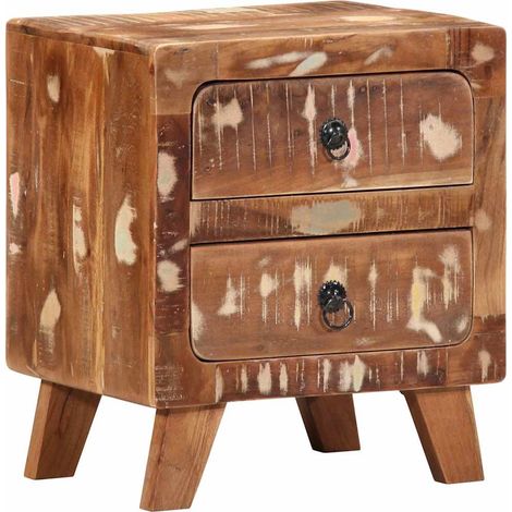 Table de chevet 40x32x46 bois massif de récupération (1/5)