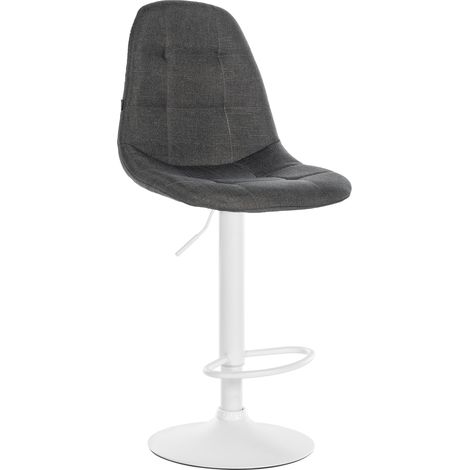 Sgabello da bar/seggiolone x1 seduta in tessuto grigio scuro struttura in metallo bianco 100005614