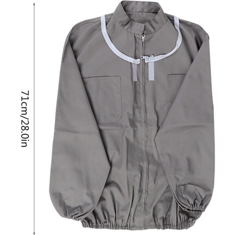 Combinaison d'apiculteur marron comprenant une veste de protection amovible et un chapeau. (1/5)