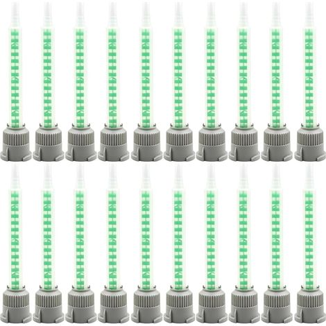 20 Pieces Buses de Melange Statiques MB06-16 Ratio 1:1 Transparent Tube de Melange pour Colle Epoxy Bi-composant et Colle Bi Composant Plastique Canule Scellement Chimique Pistolet a Colle 2K (1/5)