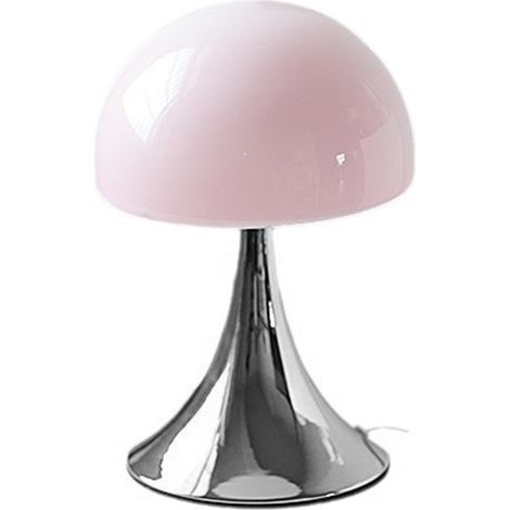 Pilzförmige Tischleuchte aus Glas und Eisen mit warmem Licht, USB-betrieben, moderne rosa Nachttischlampe für Schlaf- oder Wohnzimmer (1/5)