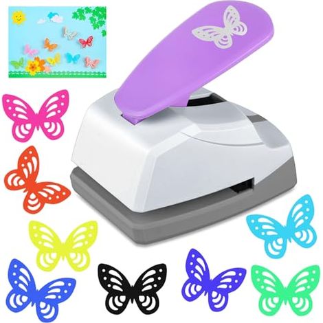 SUNOYA Perforatrice de Papier Ppapillon, Perforatrice Scrapbooking Poinçon Fait Main Trou Perforateur Papier pour DIY Scrapbooking Album Photo Étiquettes Cadeaux (1/5)