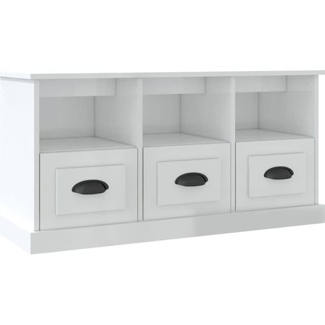 Maison Exclusive - TV-Schrank Hochglanz-Weiß 100x35x50 cm Holzwer