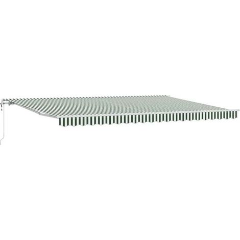 Store banne électrique rétractable, vert et blanc, 500 x 300 cm (1/5)