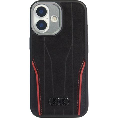 Audi R8 Echtleder MagSafe Hülle für iPhone 17 - Schwarz und Rot (1/5)