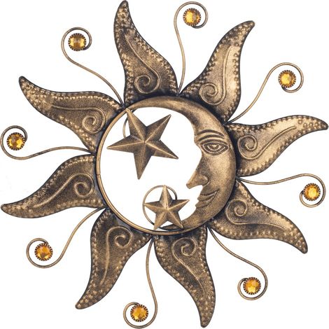 Signes Grimalt Applicare la parete dell'ornamento in metallo Sole e Luna Wall Adorno Black Metal 2x40x40cm 20945 (1/3)