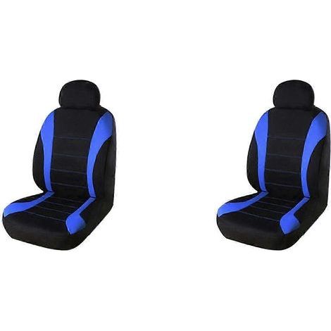 Ensemble de 4 housses de siège auto compatibles, housse de siège avant, avec airbag frontal, housse de siège baquet sport, bleu QAQ (1/5)